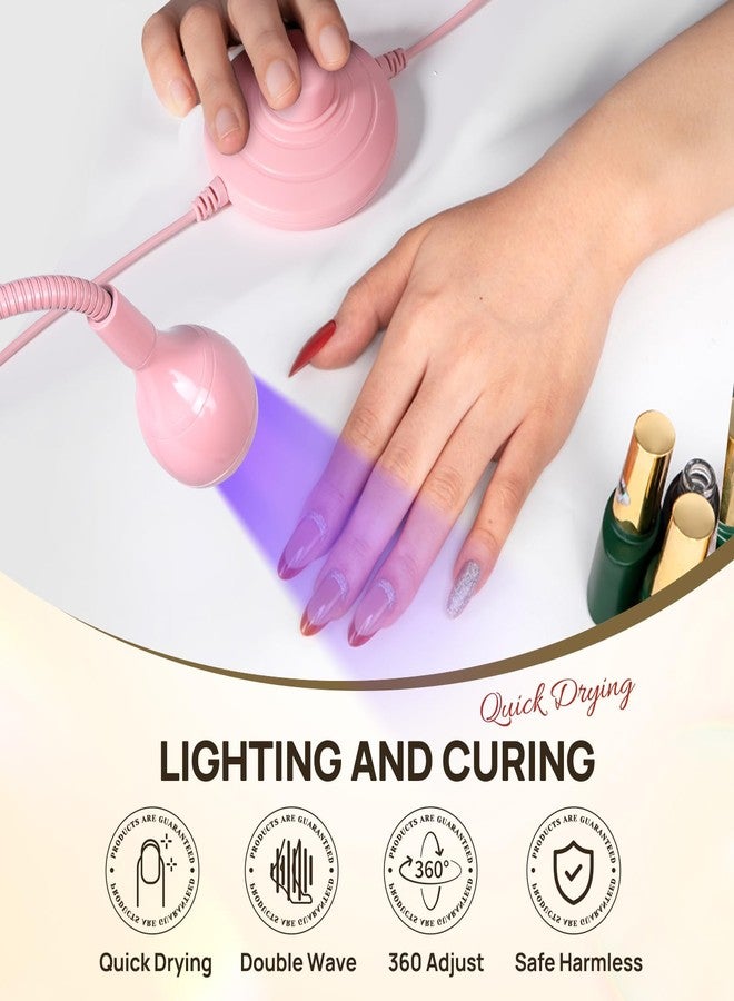 AORAEM UV LED Nail Lamp, Quick Drying UV Light for Gel Nails Foot Control LED Nail Cure Lamp, Flash Cure Light with Gooseneck and Clamp for Gel Nails, Pink - Image 5